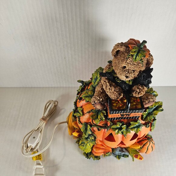Vintage Gloria Jeans Exclusive Halloween Light Up Pumpkin With Cute Bear - Picture 12 of 12